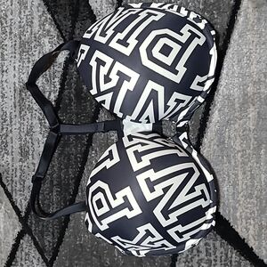 VS PINK WEAR EVERYWHERE STRAPPY FRONT CLOSURE LOGO PUSH-UP BRA